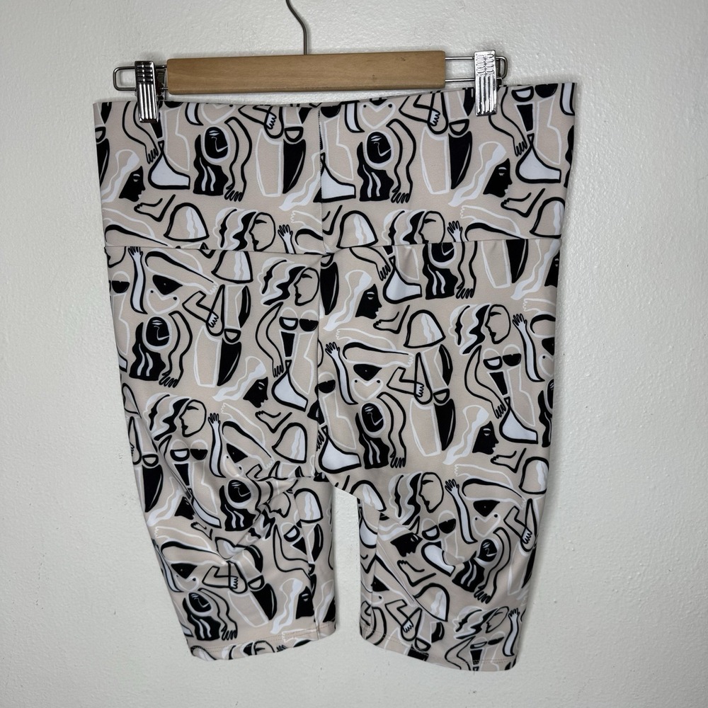 Dazey LA Cream‎ Black Abstract People Biker Shorts Minimalist Womens XL - Picture 4 of 10